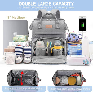 ITEM# 0001   Diaper Bag Backpack, Multifunction Large Capacity Baby Diaper Bags with Changing Station Baby Bag for Boy Girl Travel Back Pack with USB Charger for Moms And Dads (Watch Video)