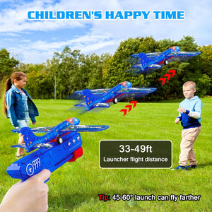 ITEM# 0201   4 Pack Airplane Launcher Toys, 2 Flight Modes LED Foam Glider Catapult Plane, Outdoor Flying Toy (Watch Video)