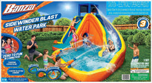 Load image into Gallery viewer, ITEM# 0187   Sidewinder Blast Water Park, Length: 15 ft, Width: 16 ft 10 in, Height: 10 ft 5 in, Inflatable Outdoor Backyard Water Slide Splash Bounce Climbing Toy, Multi (Watch Video)
