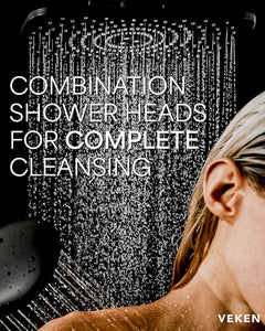 ITEM# 0004   12 Inch High Pressure Rain Shower Head -Shower Heads with 5 Modes Handheld Spray Combo- Wide RainFall shower with 70" Hose - Adjustable Dual Showerhead with Anti-Clog Nozzles (Watch Video)