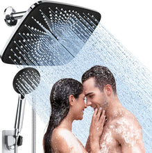 Load image into Gallery viewer, ITEM# 0004   12 Inch High Pressure Rain Shower Head -Shower Heads with 5 Modes Handheld Spray Combo- Wide RainFall shower with 70&quot; Hose - Adjustable Dual Showerhead with Anti-Clog Nozzles (Watch Video)
