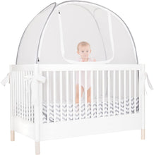 Load image into Gallery viewer, ITEM# 0065   Pro Baby Safety Pop Up Crib Tent, Fine Mesh Crib Netting Cover to Keep Baby from Climbing Out, Falls and Mosquito Bites, Safety Net, Canopy Netting Cover - Sturdy &amp; Stylish Infant Crib Topper (Watch Video)
