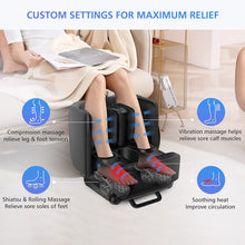 Load image into Gallery viewer, ITEM# 0112   2 in 1 Foot Massager Machine &amp; Ottoman Foot Rest, Shiatsu Foot and Calf Massager with Heat, Kneading, Vibration, Compression Massagers for Feet, Ankle, Calf, Leg, Tired Muscles &amp; Plantar Fasciitis (Watch Video)

