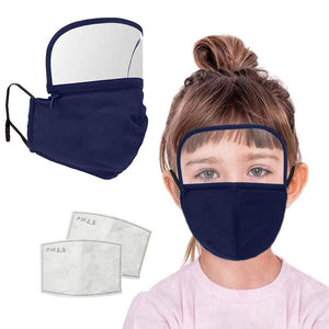 ITEM# 0019   Kids Dust Face Protections Reusable Safety Shield Bandanas With Zipper Detachable Eye Shield, Face Mouth Filter Comfortable