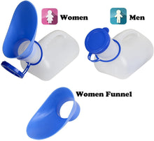 Load image into Gallery viewer, ITEM# 0020   Unisex Urinal for Car, Toilet Urinal for Men and Women, Bedpans Pee Bottle, With a Lid and Funnel, Plastic Can for Car, Old Man, Child and Diabetes for Camping Outdoor Travel (Watch Video)
