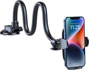 ITEM# 0095   Universal Phone Mount for Car [Gooseneck 13" Long Arm] Car Phone Holder Mount Dashboard Windshield Strong Suction Cup Cell Phone Holder Car Truck for All Mobile Phones (Watch Video)
