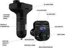 Load image into Gallery viewer, ITEM# 0034   Handsfree Call Car Charger, Wireless Bluetooth FM Transmitter Radio Receiver, Mp3 Audio Music Stereo Adapter, Dual USB Port Charger Compatible for All Smartphones, Samsung Galaxy, LG, HTC, etc. (Watch Video)
