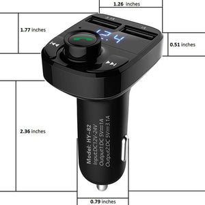 ITEM# 0034   Handsfree Call Car Charger, Wireless Bluetooth FM Transmitter Radio Receiver, Mp3 Audio Music Stereo Adapter, Dual USB Port Charger Compatible for All Smartphones, Samsung Galaxy, LG, HTC, etc. (Watch Video)