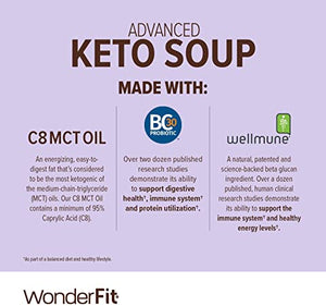 ITEM# 0060   Keto Soup + C8 MCT Oil, Tortilla, 3g Net Carbs, 100 Calories, Probiotic & Immune Support (5ct)