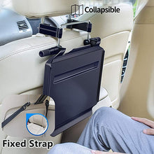 Load image into Gallery viewer, ITEM# 0045   2 in 1 Car Steering Wheel Tray / Back Seat Headrest Tray for Eating Food Drink and Writing Laptop Work, XERGUR Black Car Desk (Watch Video)
