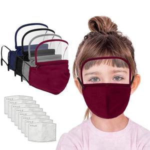 ITEM# 0019   Kids Dust Face Protections Reusable Safety Shield Bandanas With Zipper Detachable Eye Shield, Face Mouth Filter Comfortable