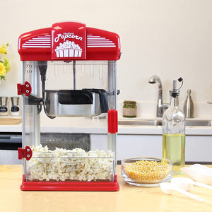 ITEM# 0119   West Bend Stir Crazy Movie Theater Popcorn Popper, Gourmet Popcorn Maker Machine with Nonstick Popcorn Kettle, Measuring Tool and Popcorn Scoop for Popcorn Machine , 4 Qt., (Watch Video)