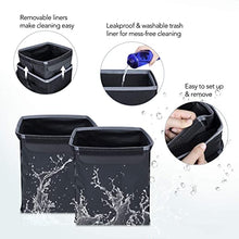 Load image into Gallery viewer, ITEM# 0054   All-in-One Cute Car Trash Can with 2 Removable Leakproof Interior Liners, Adjustable Tissue Holder &amp; Straps
