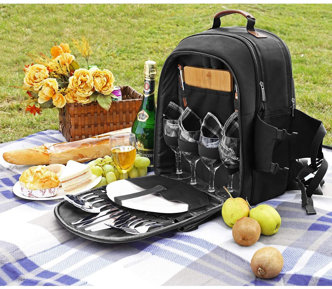 ITEM# 0026 Picnic Backpack for 4 Person with Blanket Picnic Basket