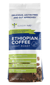 ITEM# 0089   Single Origin Light Roast Ethiopian Ground Coffee, 100% Arabica Beans, 12 Ounce (Watch Video)