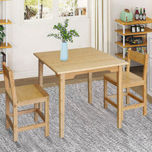 Load image into Gallery viewer, ITEM# 0070   3-Piece Dining Set Bamboo of Square Dining Table and Chairs for 2-Person, Kitchen Table Set with 2 Chairs for Dining Room Small Spaces, Natural
