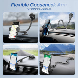 ITEM# 0095   Universal Phone Mount for Car [Gooseneck 13" Long Arm] Car Phone Holder Mount Dashboard Windshield Strong Suction Cup Cell Phone Holder Car Truck for All Mobile Phones (Watch Video)