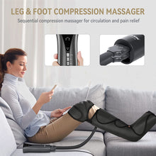 Load image into Gallery viewer, ITEM# 0102   Foot and Leg Massager for Circulation with Knee Heat with Hand-held Controller 3 Modes 3 Intensities FT-011A (Watch Video)
