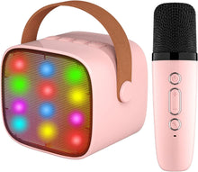 Load image into Gallery viewer, ITEM# 0094   Kids Toy Karaoke Machine, Small Portable Bluetooth Speaker with Wireless Microphone, Music MP3 Player (Watch Video)

