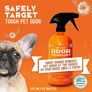ITEM# 0069   ANGRY ORANGE Pet Odor Eliminator for Strong Odor - Citrus Deodorizer for Dog or Cat Urine Smells on Carpet, Furniture & Floors - Puppy Supplies﻿ (Watch Video)