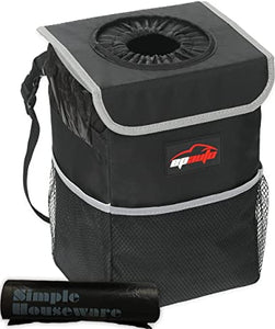 ITEM# 0049   EP Auto Waterproof Car Trash Can with Lid and Storage Pockets (Watch Video)