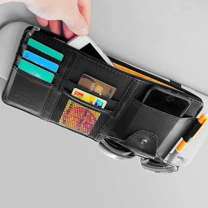 ITEM# 0035   Car Sun Visor Organizer, Auto Interior Accessories Pocket Organizers, Registration and Document Holder, Personal Belonging Storage Pouch Organizer, Interior Accessories Pocket Organizer (Watch Video)