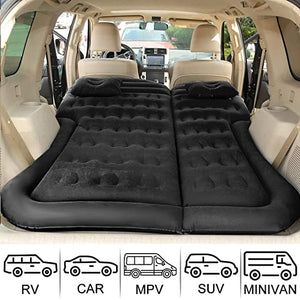 ITEM# 0055   Vehicle Air Mattress Camping Bed Cushion Pillow - Inflatable Thickened Car Air Bed with Electric Air Pump Flocking Surface Portable Sleeping Pad for Travel Camping Upgraded Version (Watch Video)