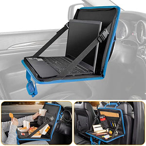 ITEM# 0046   3 in 1 Steering Wheel Eating Tray, Car Back Seat Laptop Desk, Multifunctional Car Office Bag, Car Work Table for Writing, Car Organizer for Kids, Commuters, Family (Watch Video)