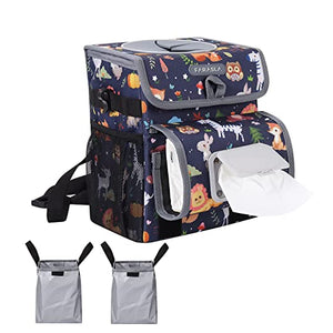 ITEM# 0054   All-in-One Cute Car Trash Can with 2 Removable Leakproof Interior Liners, Adjustable Tissue Holder & Straps