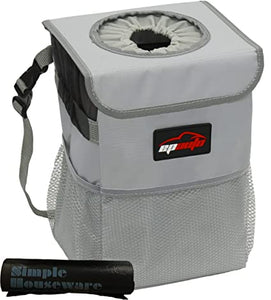 ITEM# 0049   EP Auto Waterproof Car Trash Can with Lid and Storage Pockets (Watch Video)