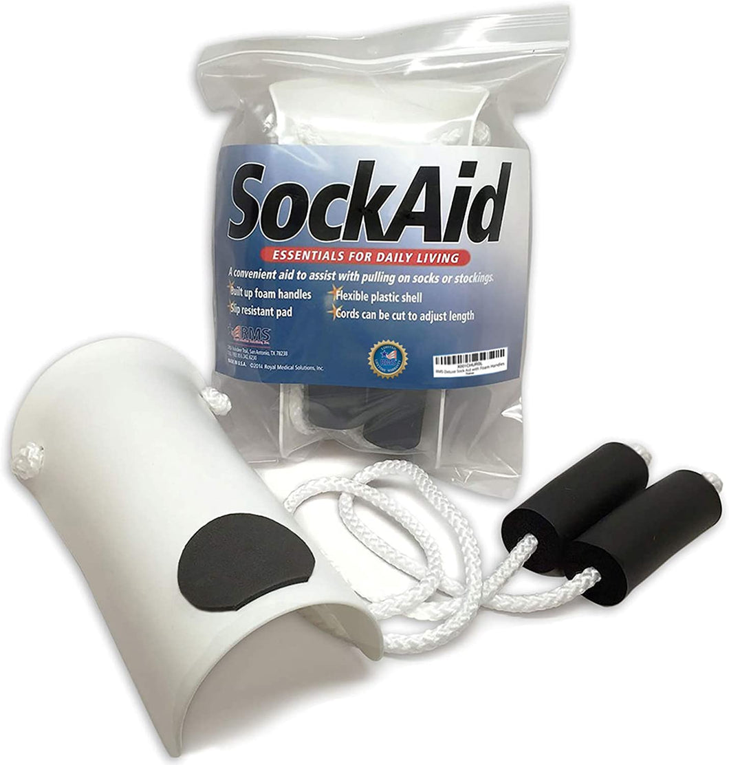 ITEM# 0023   RMS Deluxe Sock Aid - Socks Helper with Foam Handles (Watch Video)