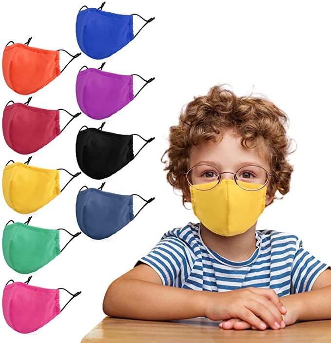 ITEM# 0015   Kids Cloth Face Masks Washable Reusable, 9 Pack Children Face Masks