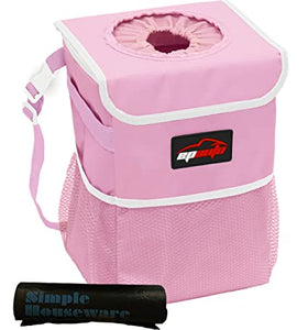 ITEM# 0049   EP Auto Waterproof Car Trash Can with Lid and Storage Pockets (Watch Video)